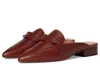 Cole Haan Piper Flat Women's Dark Cuoio Leather Pointed Toe Bow Mule Ver577 In Brown