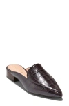 Cole Haan Piper Loafer Mule In Dark Chocolate Croc Leather