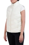 Cole Haan Women's Chevron Polyfill Zip Front Vest - White Size Large In Ivory