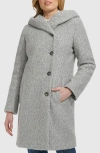 COLE HAAN COLE HAAN PRESSED BOUCLÉ SHAWL HOOD COAT