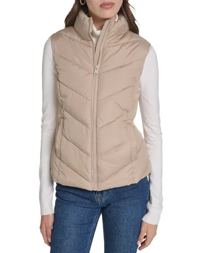 Cole Haan Puffer Vest Jacket In Neutral