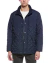 Cole Haan Quilted Barn Jacket In Blue