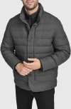 Cole Haan Puffer Coat With Removable Bib In Dark Grey