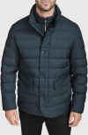 Cole Haan Puffer Coat With Removable Bib In Navy