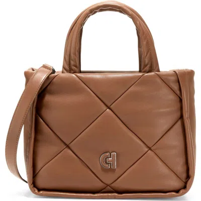 Cole Haan Quilted Leather Top Handle Tote Bag In New Caramel