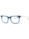 Cole Haan Rectangular Unisex Eyeglasses Ch4506 In Blue