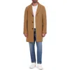 Cole Haan Regular Fit Stretch Wool Coat In Camel