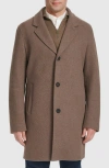 Cole Haan Regular Fit Stretch Wool Coat In Mushroom
