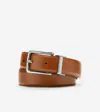 Cole Haan 32mm Reversible Feather Edge Belt In Cognac Brown-navy Blue