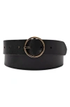Cole Haan Women's Two-in-one Center Bar Reversible Genuine Leather Belt In Black/tan