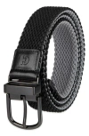 Cole Haan Reversible Stretch Web Belt In Black/gray
