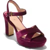 Cole Haan Riannon Platform Sandal In Wine Velvet