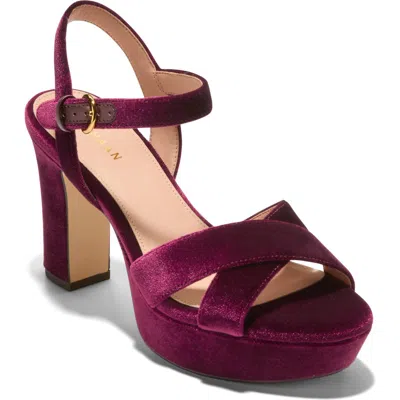 Cole Haan Riannon Platform Sandal In Wine Velvet