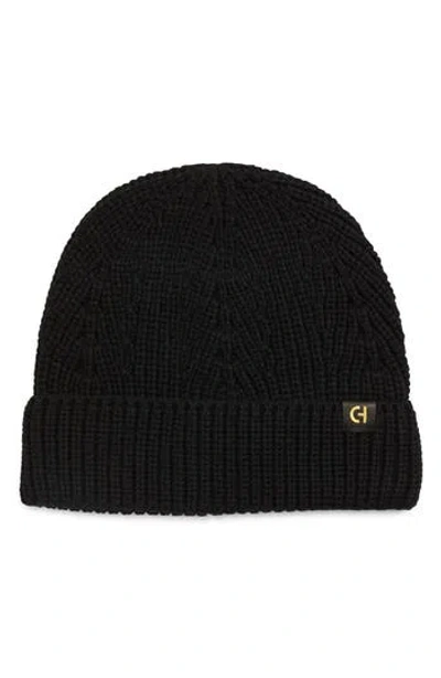 Cole Haan Rib Cuff Beanie In Black