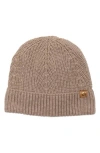 Cole Haan Ribbed Cuffed Beanie In Brown