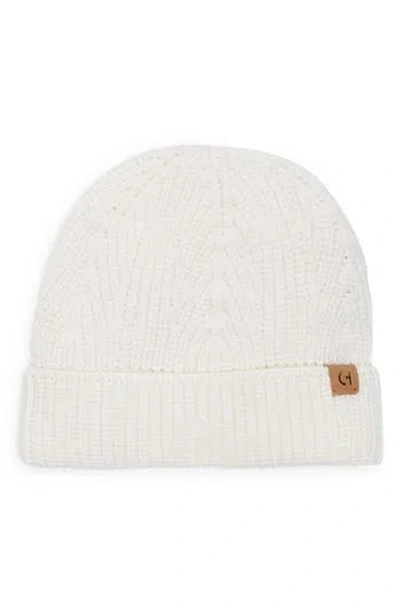 Cole Haan Ribbed Cuffed Beanie In Neutral