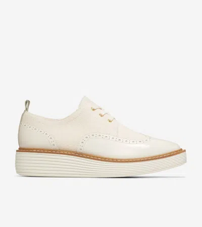 Cole Haan Øriginalgrand Platform Wingtip Oxford In Natural Hemp-ivory