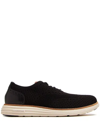 Cole Haan Mens Zerøgrand Wingtip Stitchlite Knitted Oxford Shoes Blk/whit In Black Stitchlite-ivory