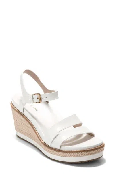 Cole Haan Ronnie Cloudfeel Espadrille Platform Wedge Sandal In White