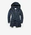Cole Haan Signature 32in Taffeta Down Coat W Hood In Navy