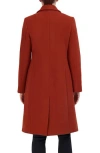 Cole Haan Signature Asymmetric Button Wool Blend Coat In Rust