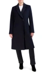 Cole Haan Signature Asymmetric Slick Wool Blend Coat In Midnight