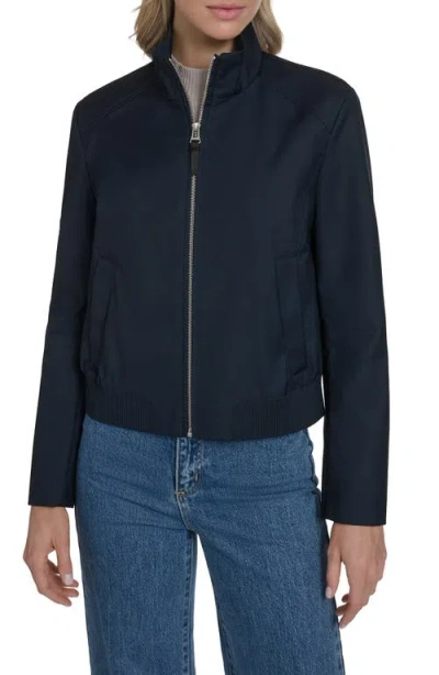 Cole Haan Signature Bomber Rain Jacket In Blue