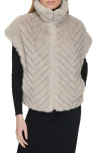 Cole Haan Signature Chevron Faux Fur Vest In Grey