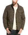 Cole Haan Signature Diamond Quilted Mixed Media Jacket In Brown