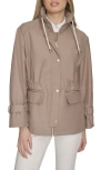 Cole Haan Signature Hooded Oversize Rain Jacket In Light Taupe