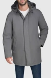 Cole Haan Signature Hooded Raincoat In Grey