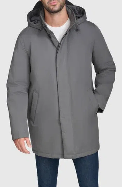 Cole Haan Signature Hooded Raincoat In Grey