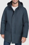 Cole Haan Signature Hooded Raincoat In Navy