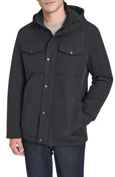 Cole Haan Signature Hooded Waterproof Field Jacket In Black