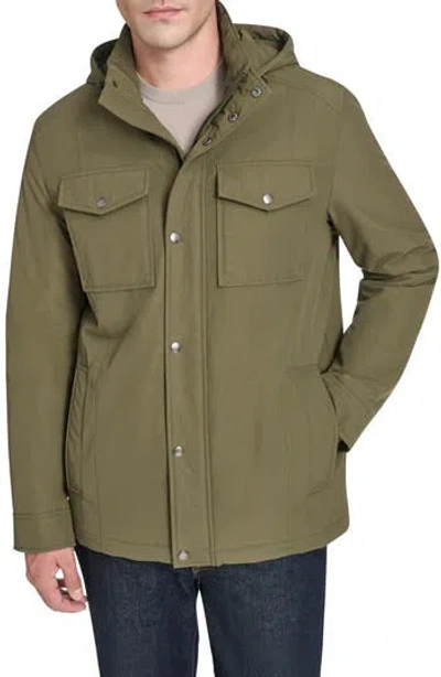 Cole Haan Signature Hooded Waterproof Field Jacket In Green
