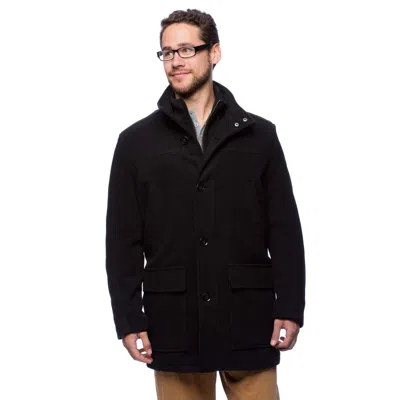 Pre-owned Cole Haan Signature Mens Wool Plush Coat Black With Attached Bib 535sw916 Size M