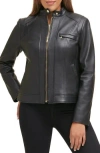 Cole Haan Signature Moto Leather Jacket In Black