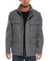 Cole Haan Signature Multipockets Wool-blend Field Coat In Gray