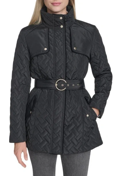 Cole Haan Signature Quilted Coat In Black