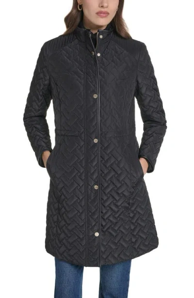 Cole Haan Signature Quilted Stand Collar Jacket In Black