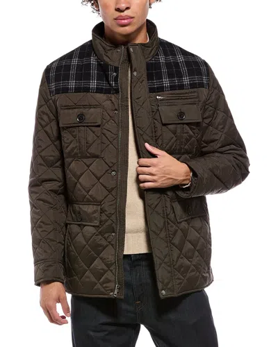 Cole Haan Signature Quilted Wool-blend Yoke Coat In Brown