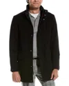 Cole Haan Signature Stand Collar Wool-blend Bomber Coat In Black