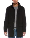 Cole Haan Signature Stand Collar Wool-blend Bomber Coat In Black