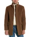 Cole Haan Signature Stand Collar Wool-blend Bomber Coat In Brown