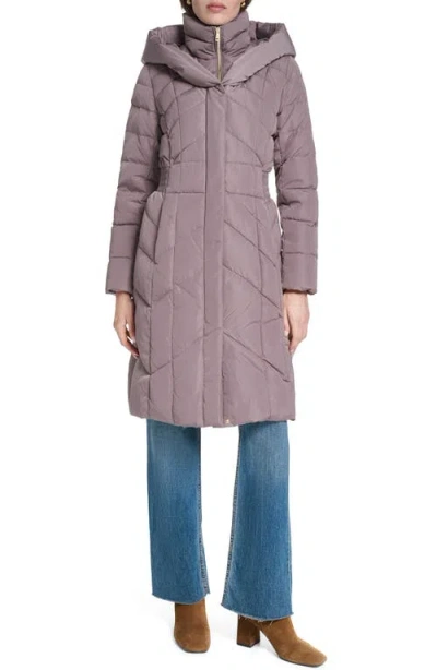 Cole Haan Signature Taffeta Puffer Coat With Quilted Zip Bib In Pink