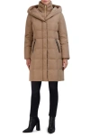 Cole Haan Signature Taffeta Quilted Puffer Coat With Bib In Sand