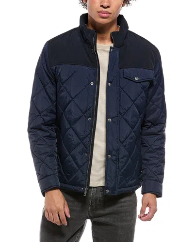 Cole Haan Signature Tonal Mix Media Diamond Jacket In Blue