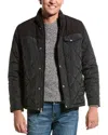 Cole Haan Signature Tonal Mix Media Diamond Jacket In Black