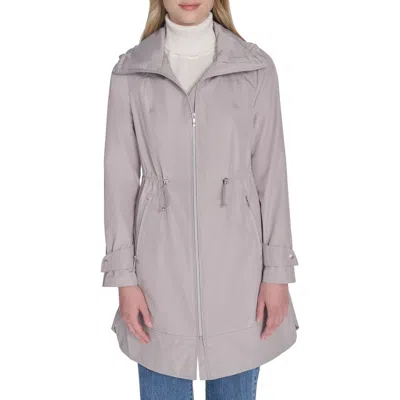 Cole Haan Signature Travel Packable Hooded Rain Jacket In Gray