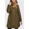 Cole Haan Signature Travel Packable Hooded Rain Jacket In Olive